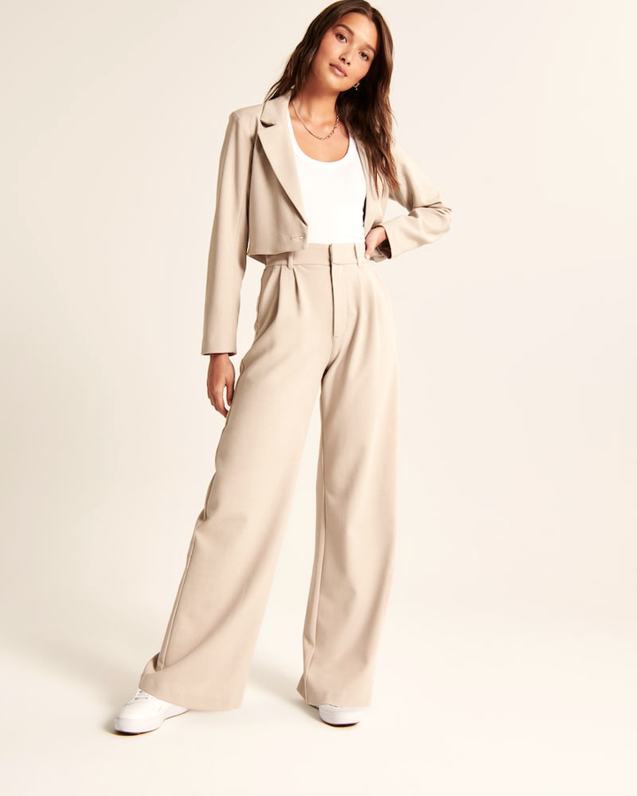 Amelie | Beige Wide-Leg Pants