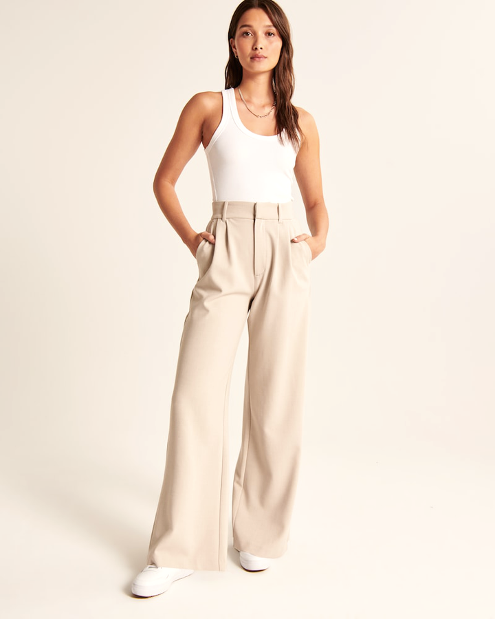 Amelie | Beige Wide-Leg Pants