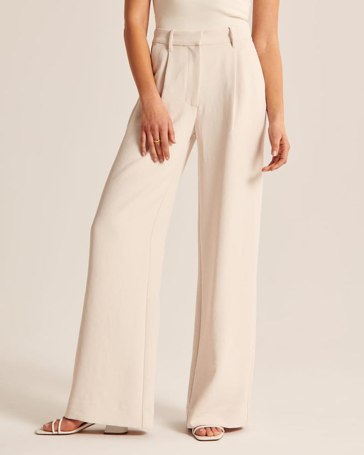 Amelie | Beige Wide-Leg Pants