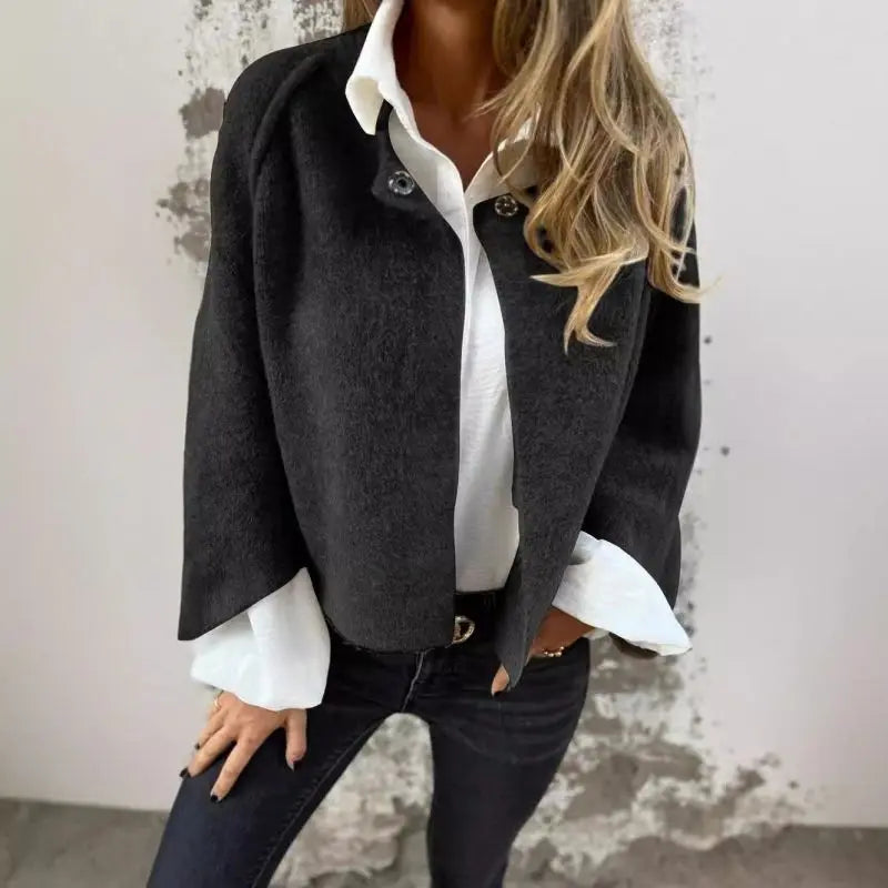 Amalia | Wool cardigan with round neck and long sleeves