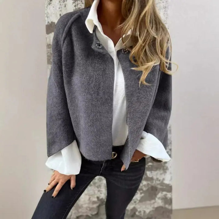 Amalia | Wool cardigan with round neck and long sleeves