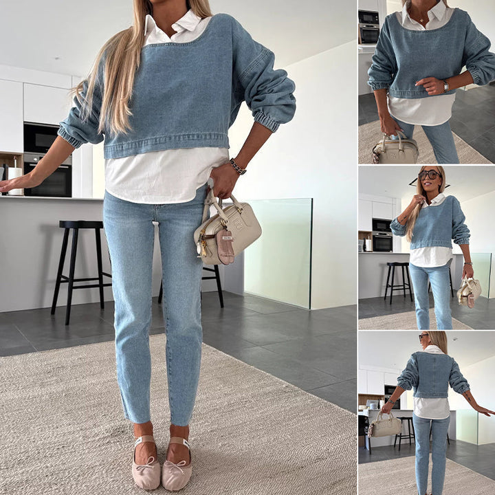 Wenona | Trendy Denim Set – Effortless Style & All-Day Comfort