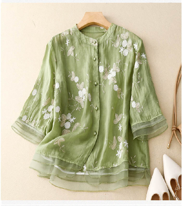 Gloria | Floral Blouse In Lightweight Fabric